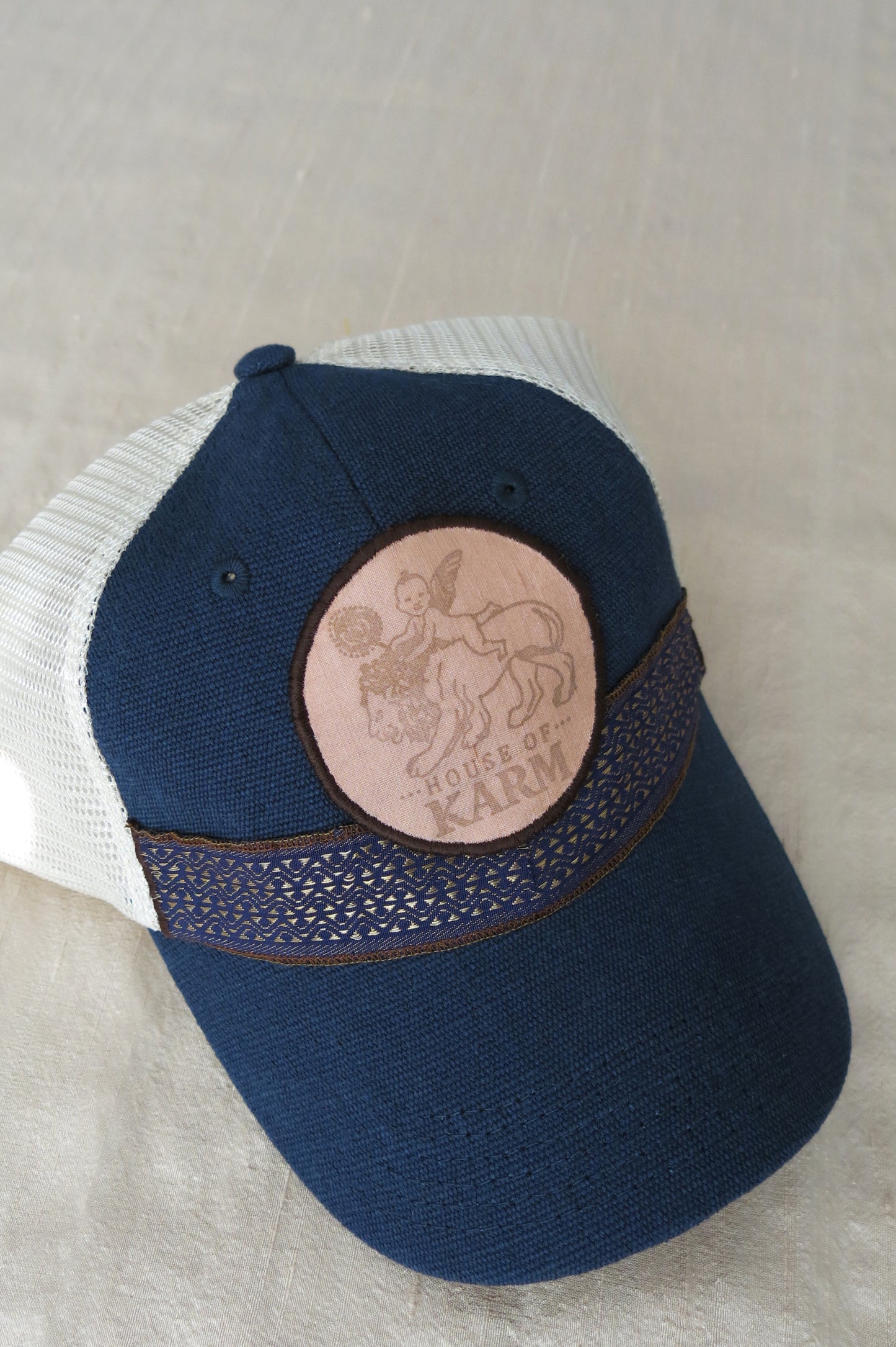 The House of Karm Organic Cotton / Hemp, Sari Silk Baseball Hat