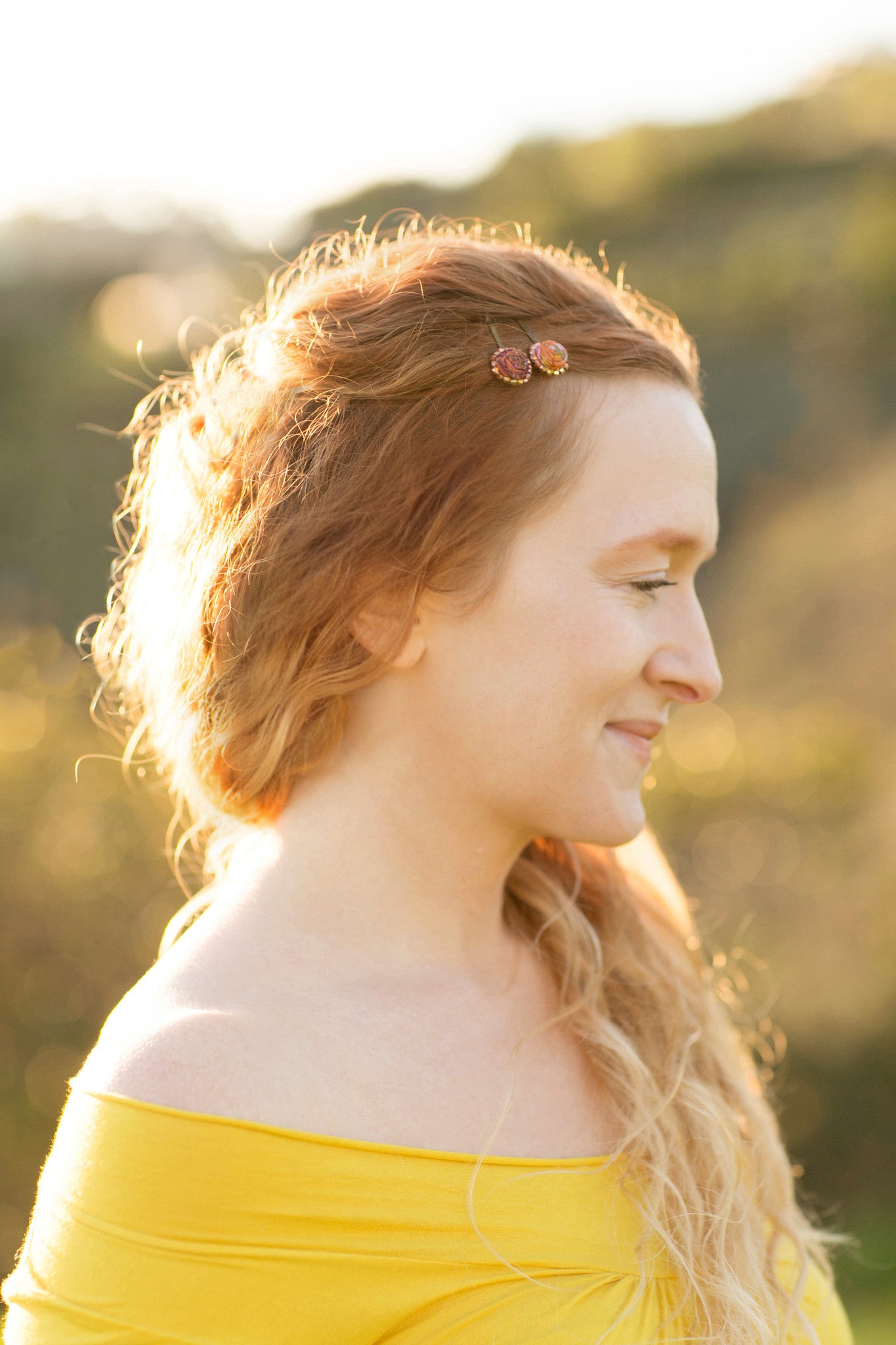 TINY LINE Sea Glow Rosegold Nugget Bobby Pin