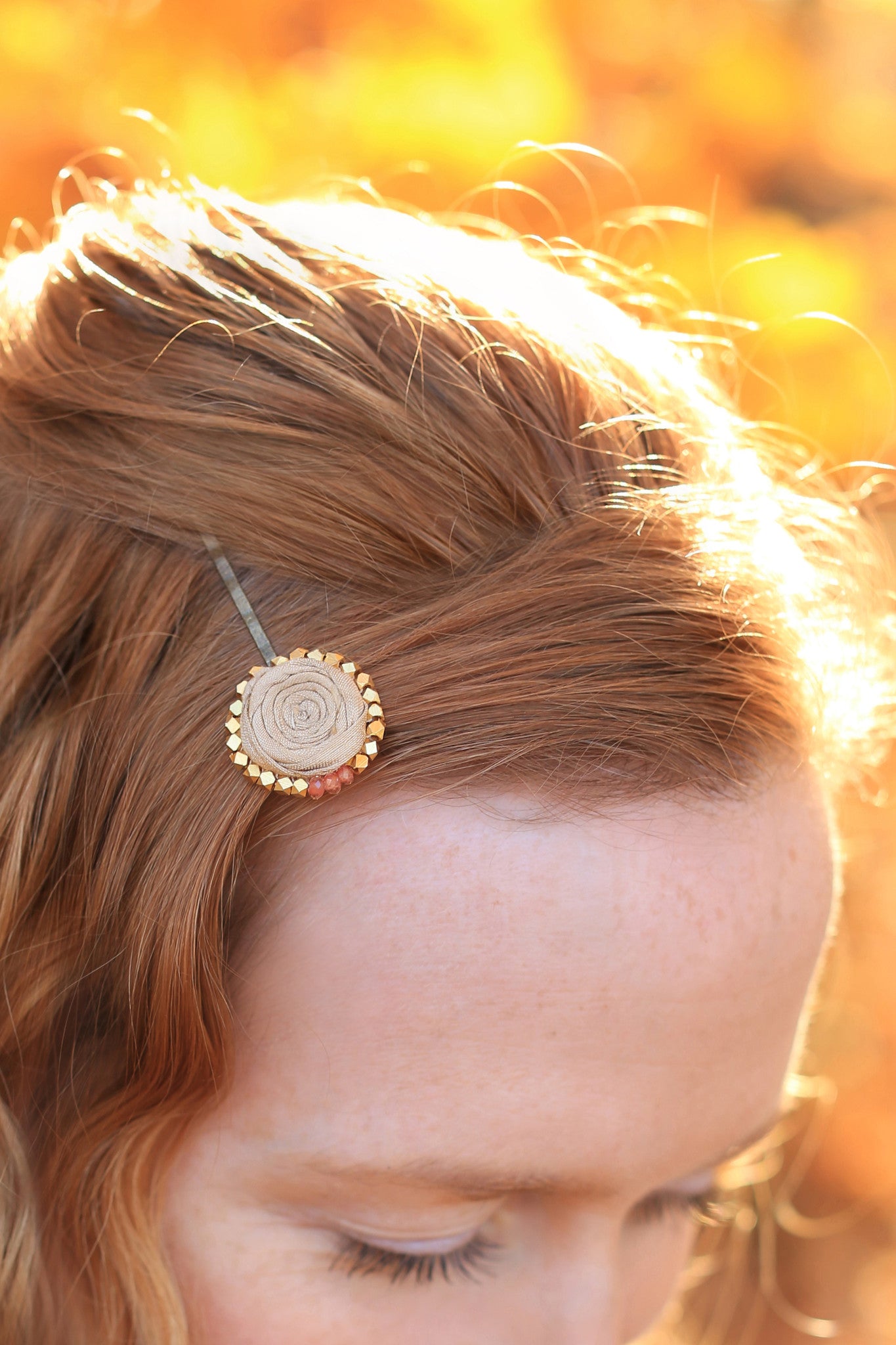The Sand Gold Nugget Bobby Pin