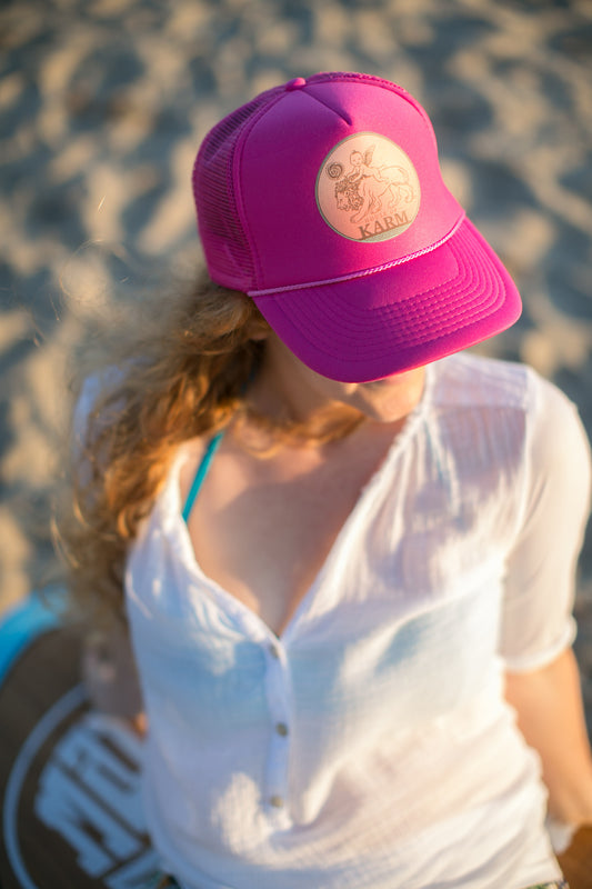 The House of Karm Trucker Hat, in Hot Pink  /// RE-STOCKED